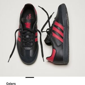 Adidas Men's Black and Red Striped Sneakers
